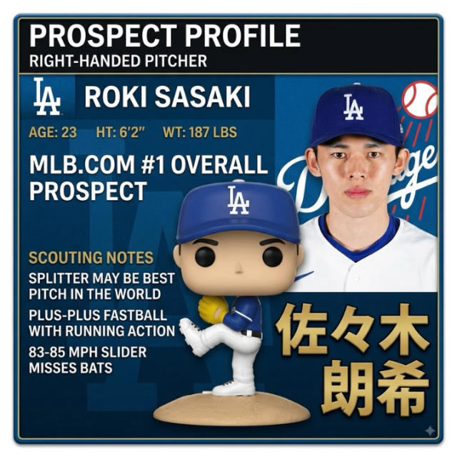 FUNKO POP MLB ROKI SASAKI 佐佐木朗希  LA DODGERS 洛杉磯 道奇 135