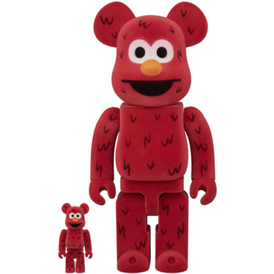 BEETLE BE@RBRICK 芝麻街 艾蒙 ELMO FLOCKY 植絨版 庫柏力克熊 100 400%