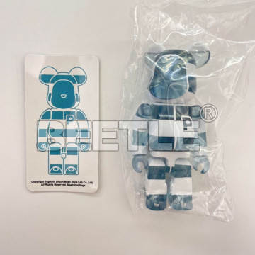 BEETLE BE@RBRICK S43 盒抽 睡衣熊 GELATO PIQUE 藍色 條紋 庫柏力克熊 100%