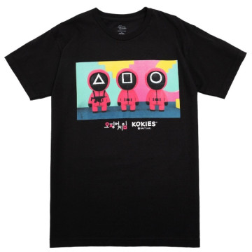 BEETLE BAIT x KOKIES x SQUID GAME 魷魚遊戲 面具人 迷宮 TEE 黑色 短T 美國代購