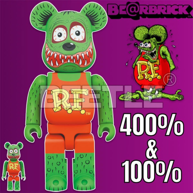 BEETLE BE@RBRICK RAT FINK 芬客鼠 老鼠芬克 BEARBRICK 100% 400%