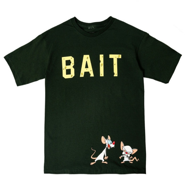 BEETLE BAIT PINKY AND THE BRAIN 兩隻老鼠打天下 LOGO 短T 短袖 深綠 墨綠 TEE
