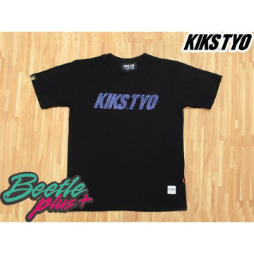 BEETLE PLUS KIKS TYO LOGO TEE 爆裂紋 小紅標 雙面 紫蘭 黑底 LOGO字 S