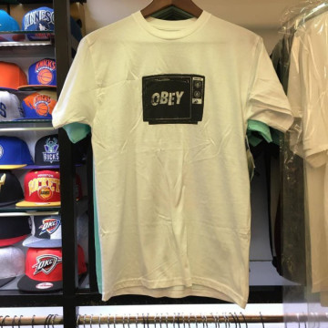 BEETLE 現貨 OBEY WHAT TO THINK TEE 白黒 LOGO 人臉 電視機 TV 短棉T S