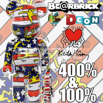 BEETLE BE@RBRICK 2020 DCON 凱斯 哈林 KEITH HARING 美國國旗 100 400%