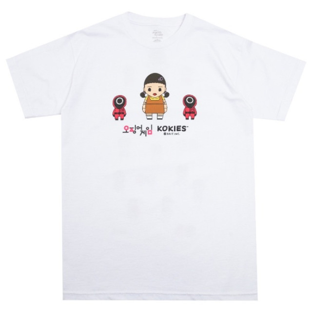 BEETLE BAIT x KOKIES x SQUID GAME 魷魚遊戲 一二三木頭人 TEE 白色 短T 美國代購