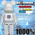 BEETLE BE@RBRICK MEDICOM 白電鍍 @ 1ST MODEL WHITE CHROME 1000%