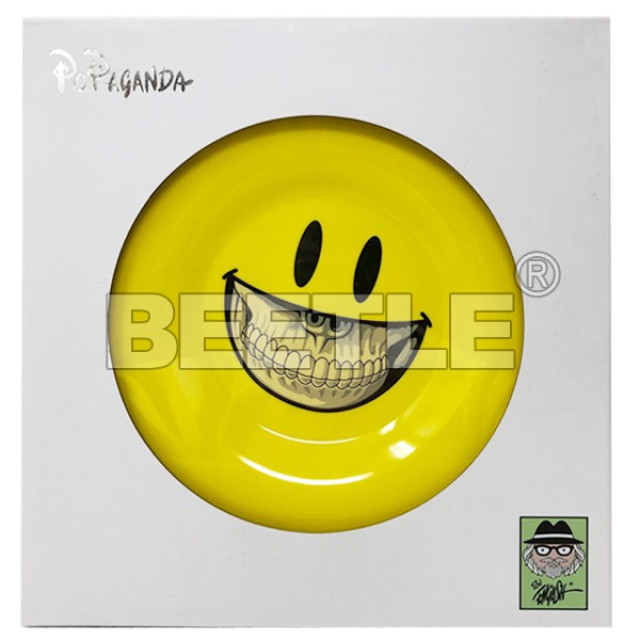 BEETLE RON ENGLISH POPAGANDA 黃色 SMILE 笑臉 骨牙 盤子 THE GRIN 骷髏骨