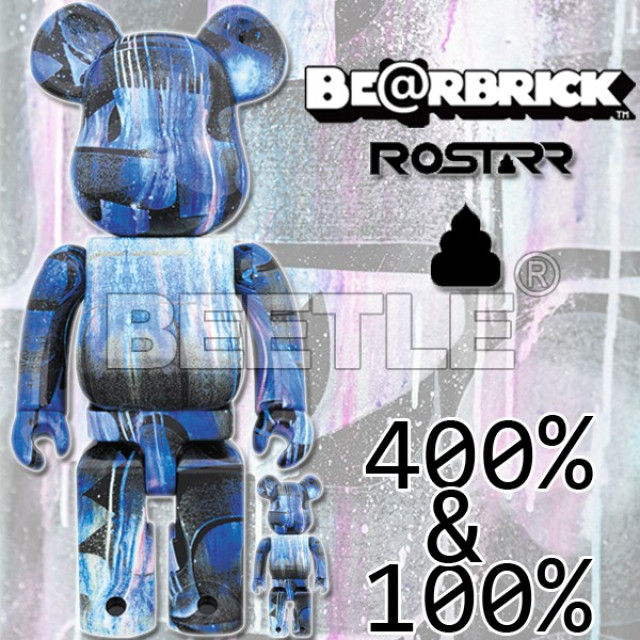 BEETLE BE@RBRICK ROSTARR 藝術家 DILUVIUM 水轉印 BEARBRICK 100 400%