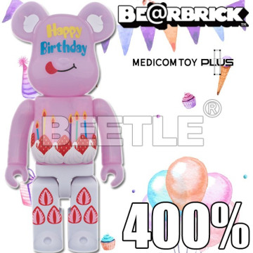 BEETLE BE@RBRICK BIRTHDAY PLUS 草莓蛋糕 生日蛋糕 生日快樂 庫柏力克熊 400%