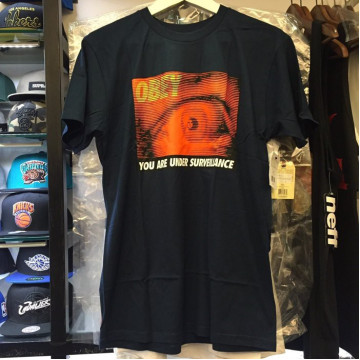 BEETLE OBEY SURVEILLANCE EYE 眼球 眼睛 文字 LOGO 深藍 橘 短T TEE L