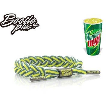 BEETLE RASTACLAT 雷獅特 MOUNTAIN DEW 汽水 聯名款 STRIPE 綠黃 鞋帶 編織 手環