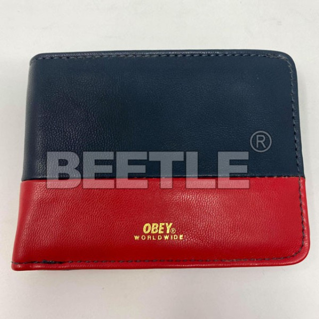 瑕疵品 展示品 BEETLE  OBEY GENTRY DEUCE BI-FOLD WALLET 深藍 紅 皮夾 短夾