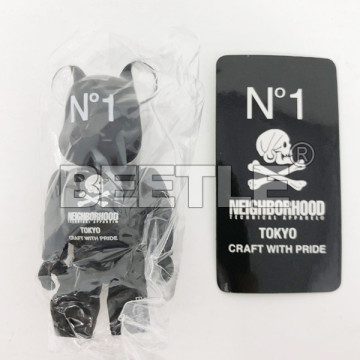 BEETLE BE@RBRICK NEIGHBORHOOD BEARBRICK S24 NBHD 黑白 100%