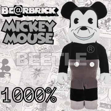 BEETLE BE@RBRICK DISNEY VINTAGE B&W MICKEY 布 米老鼠 米奇 1000%
