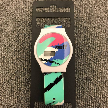 BEETLE PLUS 西門町經銷 現貨 美國潮牌 NEFF SLIM WILD 藍綠粉 水彩 塗鴉 防潑水手錶 電子錶