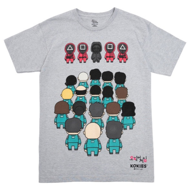 BEETLE BAIT x KOKIES x SQUID GAME 魷魚遊戲 GROUP TEE 灰色 短T 美國代購