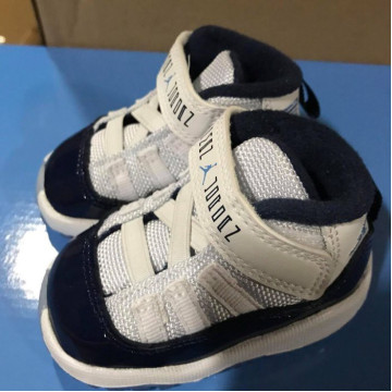 童鞋 BEETLE NIKE AIR JORDAN 11 RETRO 白藍 魔鬼氈 2C 8公分 378040-123
