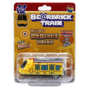BEETLE BE@RBRICK TRAIN 東京 銀座線 1000系 電車 可放 100% 庫柏力克熊 黃 車 小車