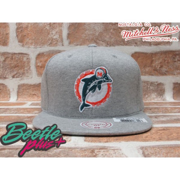 BEETLE MITCHELL NESS MIAMI DOLPHINS 邁阿密 海豚 LOGO 毛巾布 全灰 後扣棒球帽