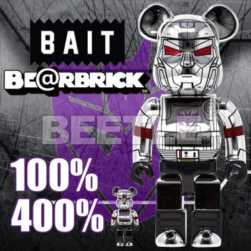 BEETLE BE@RBRICK 狂派 MEGATRON 變形金剛 銀色 BAIT 密卡登 100% 400%