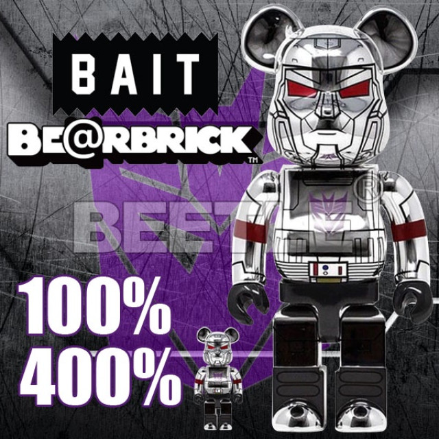 BEETLE BE@RBRICK 狂派 MEGATRON 變形金剛 銀色 BAIT 密卡登 100% 400%