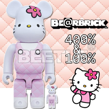 BEETLE BE@RBRICK HELLO KITTY 凱蒂貓 45周年 90年代 白粉 熊耳 100 400%