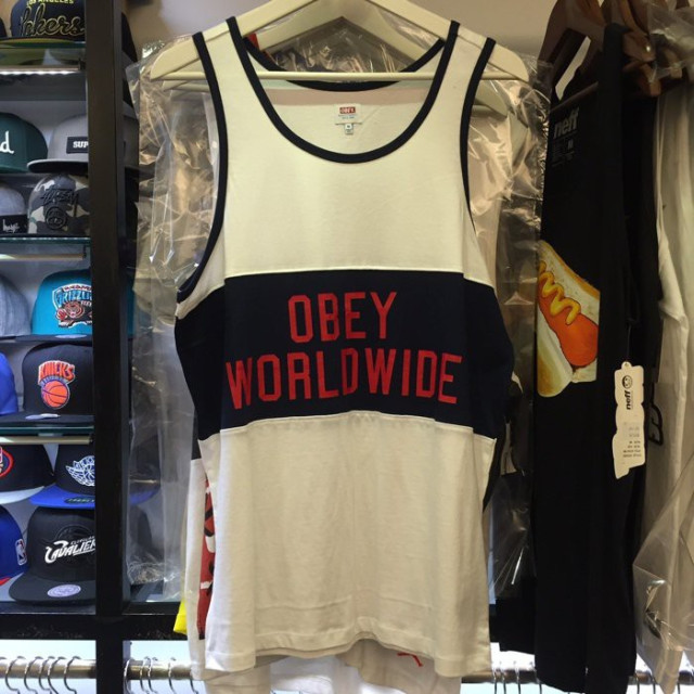 BEETLE OBEY MARATHON 貼布 WORLDWIDE 黑白 深藍 黑紅 背心 TANK