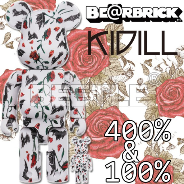 BEETLE BE@RBRICK KIDILL ERI WAKIYAMA ROSE 白 玫瑰 蝙蝠 100 400%