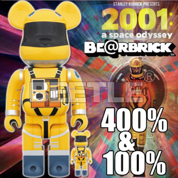 BEETLE BE@RBRICK 2001太空漫遊 SPACE SUIT YELLOW 黃色 太空人 100% 400%