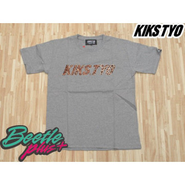 BEETLE KIKS TYO LOGO TEE 豹紋 布貼 灰色 短袖 TEE T-SHIRT