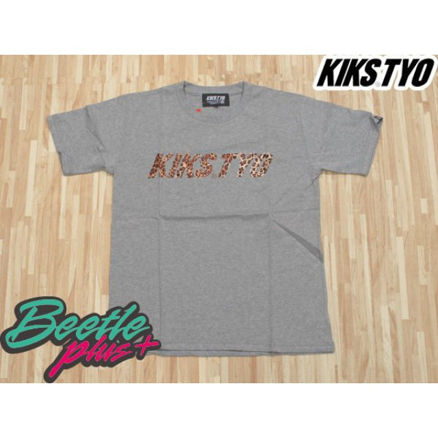 BEETLE KIKS TYO LOGO TEE 豹紋 布貼 灰色 短袖 TEE T-SHIRT