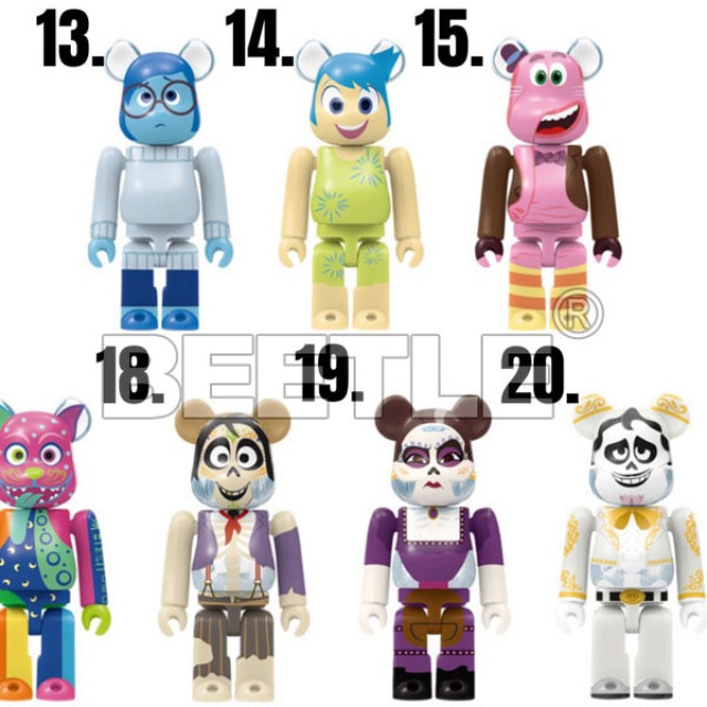 BEETLE BE@RBRICK PIXAR DISNEY 一番賞 腦筋急轉彎 可可夜總會 庫柏力克熊 吊飾 100%