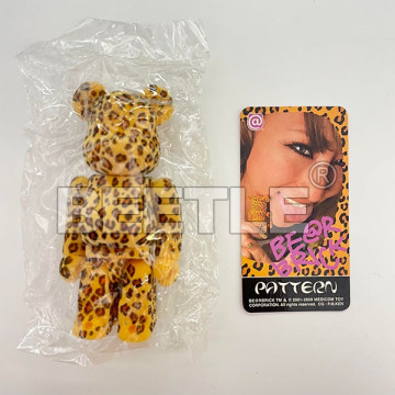 BEETLE BE@RBRICK 19代 S19 盒抽 PATTERN 辣妹 豹紋 黃色 植絨 庫柏力克熊 100%
