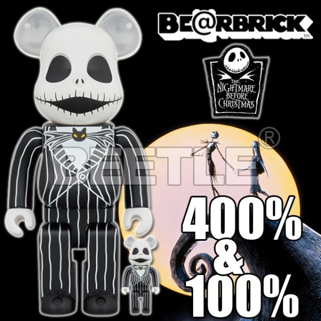 BEETLE BE@RBRICK 聖誕夜驚魂 傑克 JACK SKELLINGTON 庫柏力克熊 100% 400%