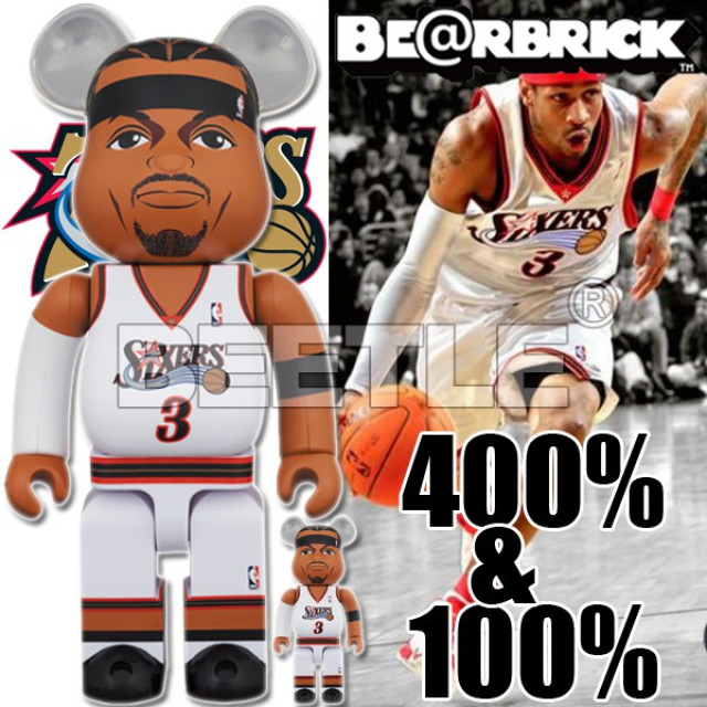BEETLE BE@RBRICK NBA LEGENDS 傳奇球星 戰神 AI IVERSON 艾佛森 100 400%