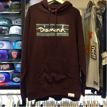 BEETLE DIAMOND SUPPLY CO BOX LOGO 民族風 酒紅 鑽石 LOGO 帽T S M XL