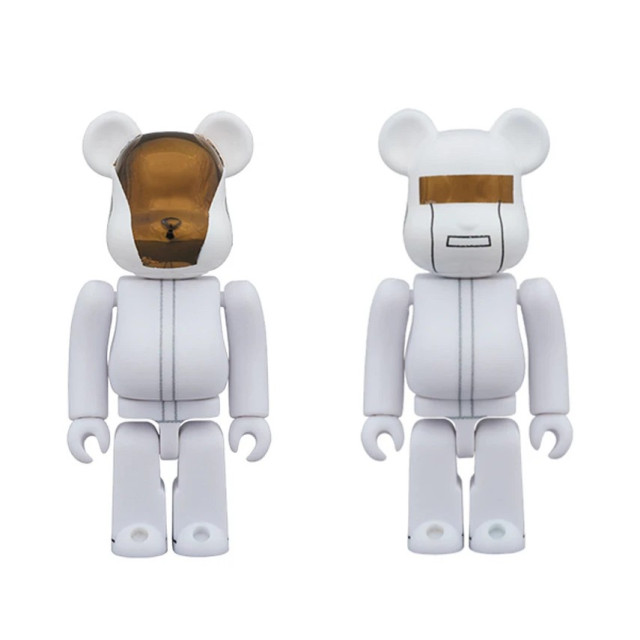 BEETLE BE@RBRICK DAFT PUNK 傻瓜龐克 庫柏力克熊 白金 2入一組 100%