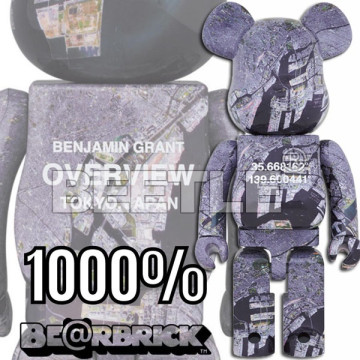 BEETLE BE@RBRICK TOKYO OVERVIEW 衛星圖 日本 東京 俯視圖 庫柏力克熊 1000%