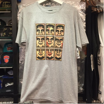 BEETLE 美國品牌 OBEY NINE FACES 九宮格 人臉 LOGO 復古 黑 短袖 TEE OB-376 S