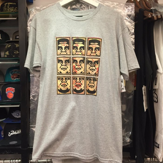 BEETLE 美國品牌 OBEY NINE FACES 九宮格 人臉 LOGO 復古 黑 短袖 TEE OB-376 S