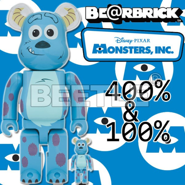 BEETLE BE@RBRICK 毛怪 SULLEY 蘇利文 DISNEY 怪獸電力公司 怪獸大學 100 400%