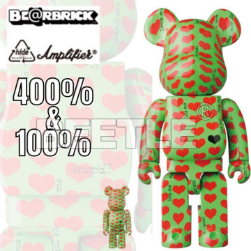 BEETLE BE@RBRICK 2019 GREEN HEART HIDE 綠色 愛心 庫柏力克熊 100% 400%
