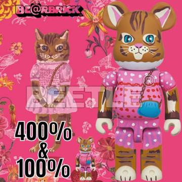 BEETLE BE@RBRICK NATHALIE LETE 法國 設計師 娜塔莉 貓咪 庫柏力克熊 100 400%
