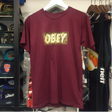 BEETLE OBEY DRUG RUG FONT BAR LOGO 印花 埃及 貴族 酒紅 短T TEE S M L