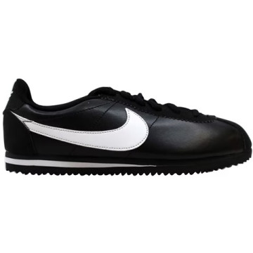 BEETLE 女鞋 NIKE CORTEZ GS 全黑 白勾 黑白 阿甘 皮革 慢跑鞋 749482-001 23.5