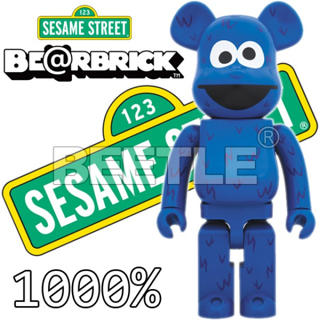 BEETLE BE@RBRICK 芝麻街 COOKIE MONSTER 庫柏力克熊 藍色 餅乾怪獸 1000%