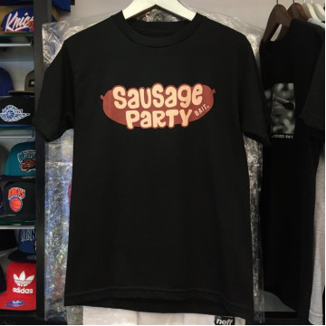 BEETLE BAIT SAUSAGE PARTY 腸腸搞轟趴 全黑 LOGO 橘字 聯名 TEE T恤 M