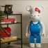 BEETLE BE@RBRICK HELLO KITTY 凱蒂貓 45周年 70年代 藍色 庫柏力克熊 1000%