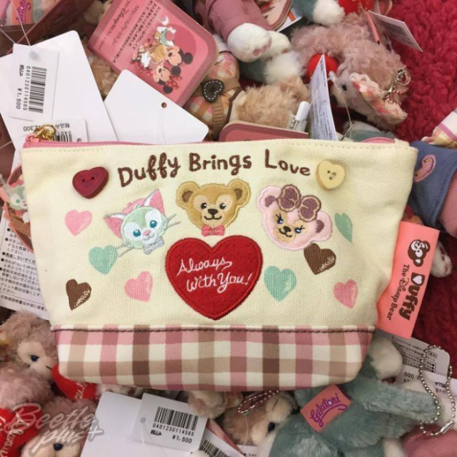 BEETLE 現貨 DISNEY 迪士尼 DUFFY 2017情人節限定 達菲 雪莉玫 畫家貓 愛心 收納包 化妝包